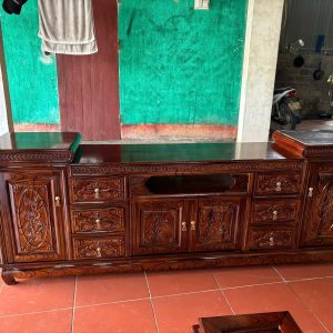 Kệ tivi gỗ xoan đào vẽ vân