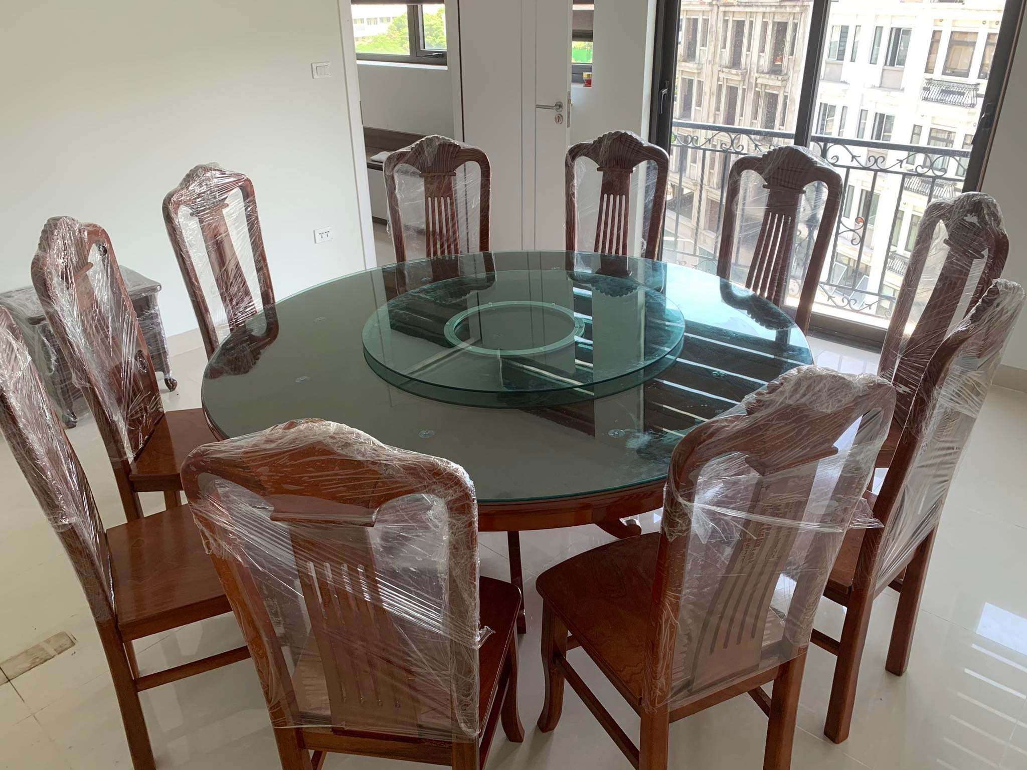 Bàn ăn tròn 10 ghế gỗ xoan đào nam phi - Ảnh 3