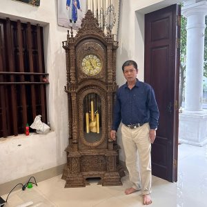 Đồng Hồ Tứ Trụ Gỗ Mun Đuôi Công