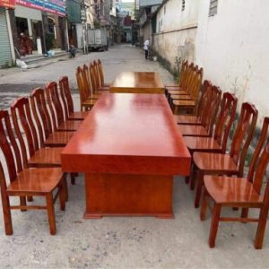 Bàn Ăn 10 Ghế Gỗ Hương Đá