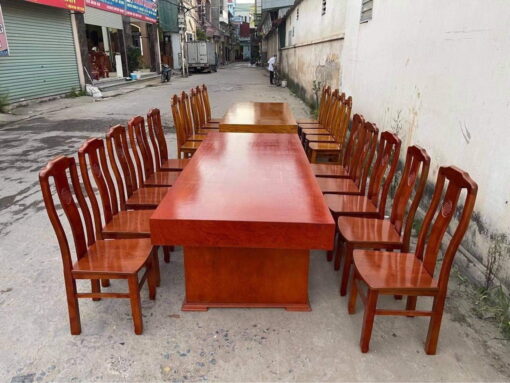 Bàn Ăn 10 Ghế Gỗ Hương Đá