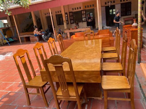 Bàn Ăn Cẩm Vàng 10 Ghế - Ảnh 3