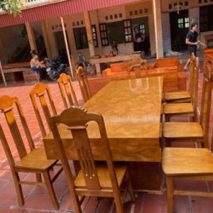 Bàn Ăn Cẩm Vàng 10 Ghế