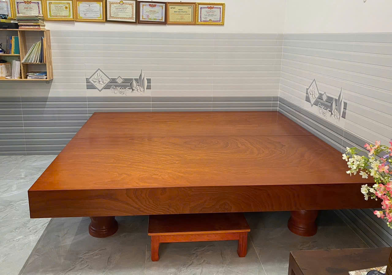Sập chiếu gỗ hương đá