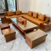 Sofa chân thuyền gỗ hương xám